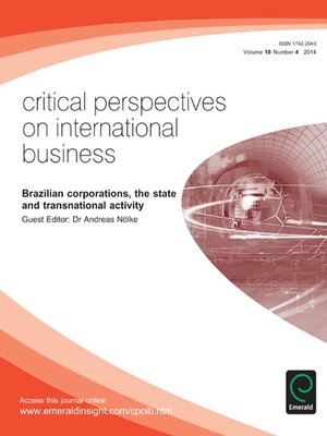 cover image of Critical Perspectives on International Business, Volume 10, Issue 4